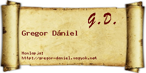 Gregor Dániel névjegykártya